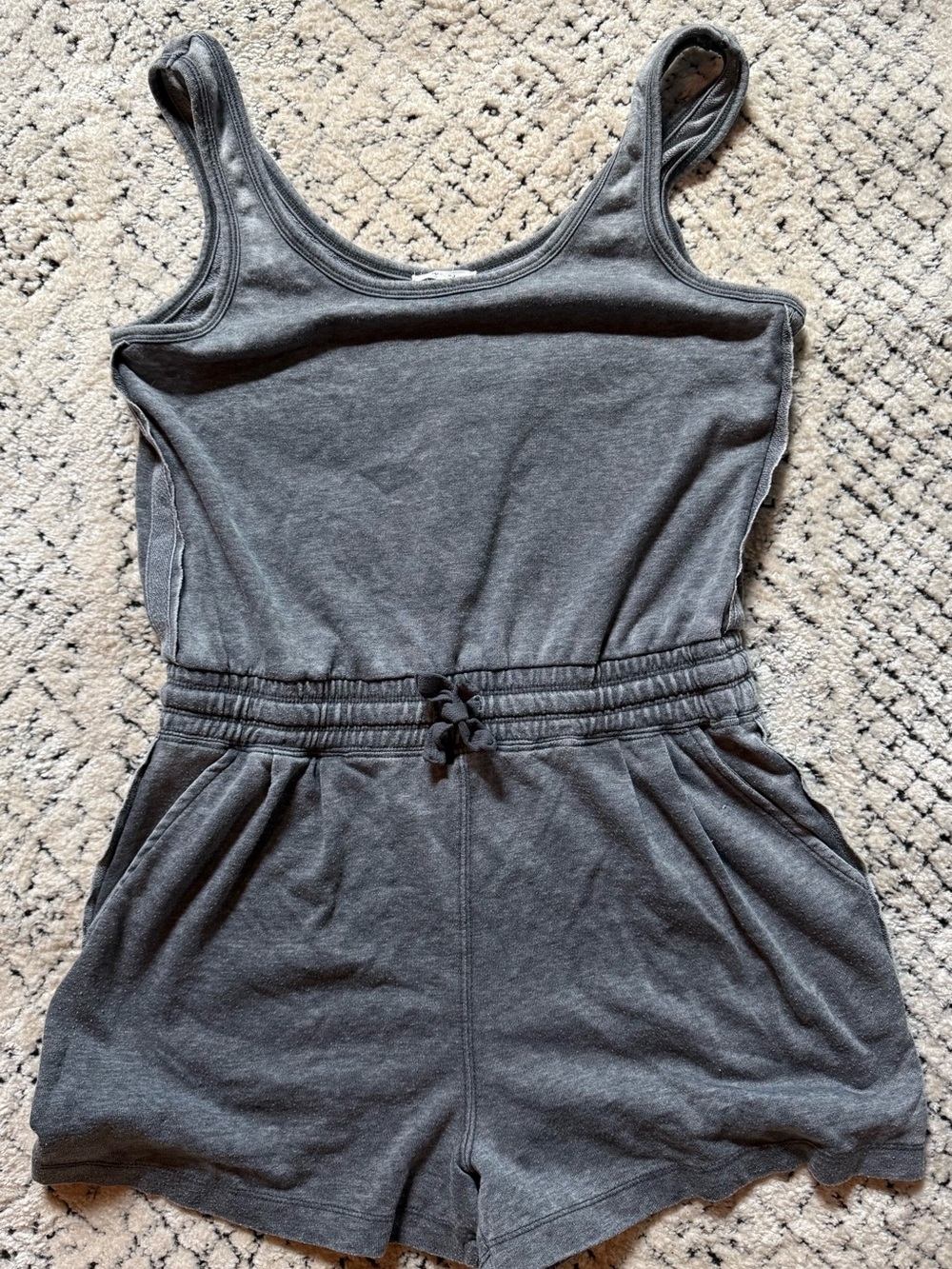 Splendid Charcoal Gray Sleeveless Romper with Drawstring Waist